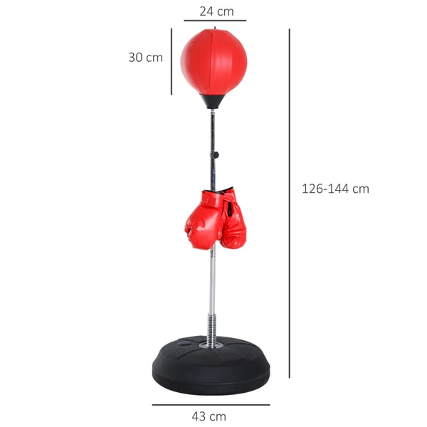 Boxbollset, 43x43x126-144 cm, Röd