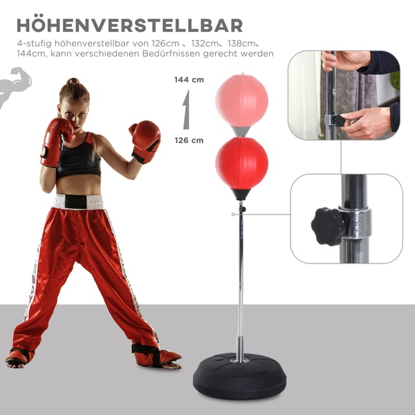 Boxbollset, 43x43x126-144 cm, Röd