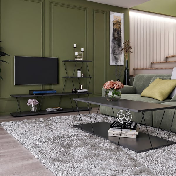 Tv-bord, Basak, 150x93x30 cm, antracit