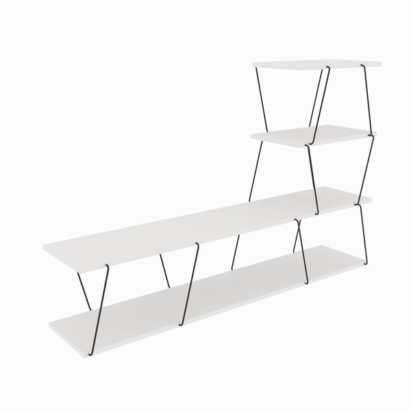 Tv-bord, Basak, 150x93x30 cm, hvid
