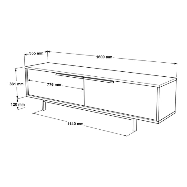 Tv-bord, 160x45.1x35.5 cm, brun