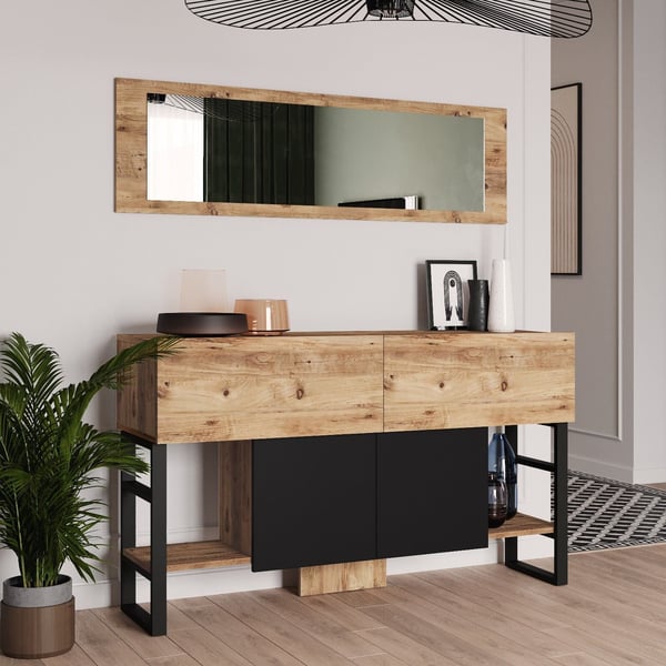 Konsolbord med, 139x43, 3 cm, brun