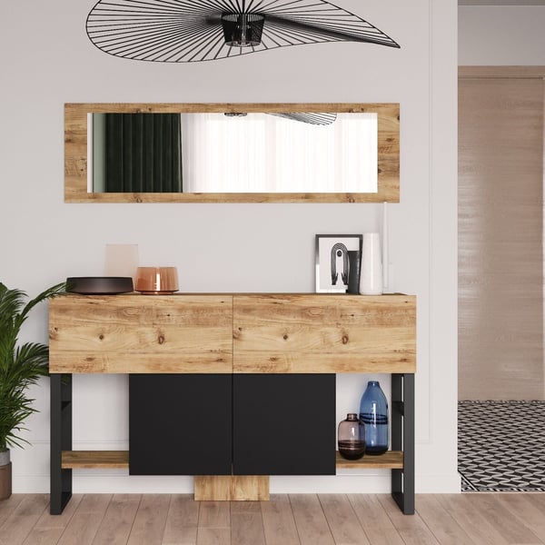Konsolbord med, 139x43, 3 cm, brun