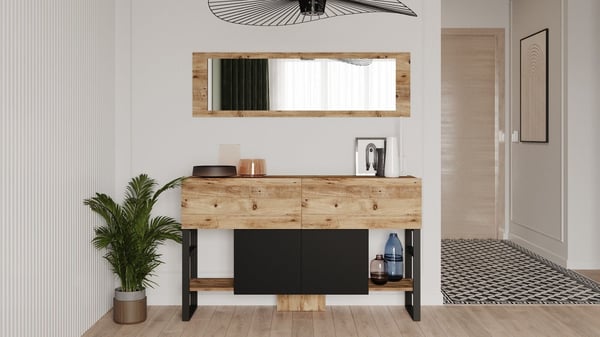 Konsolbord med, 139x43, 3 cm, brun