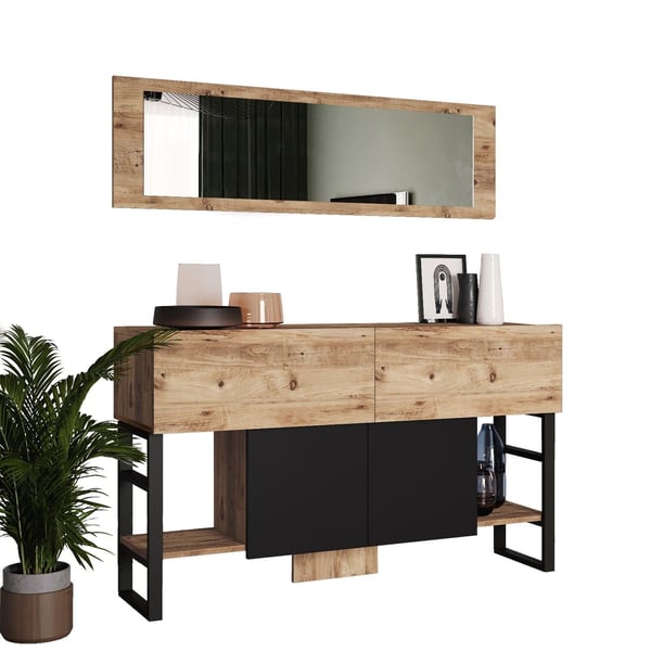 Konsolbord med, 139x43, 3 cm, brun