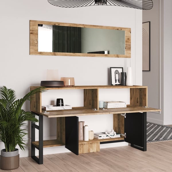 Konsolbord med, 139x43, 3 cm, brun