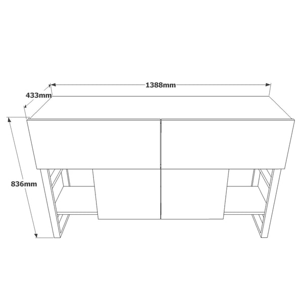 Konsolbord med, 139x43, 3 cm, brun