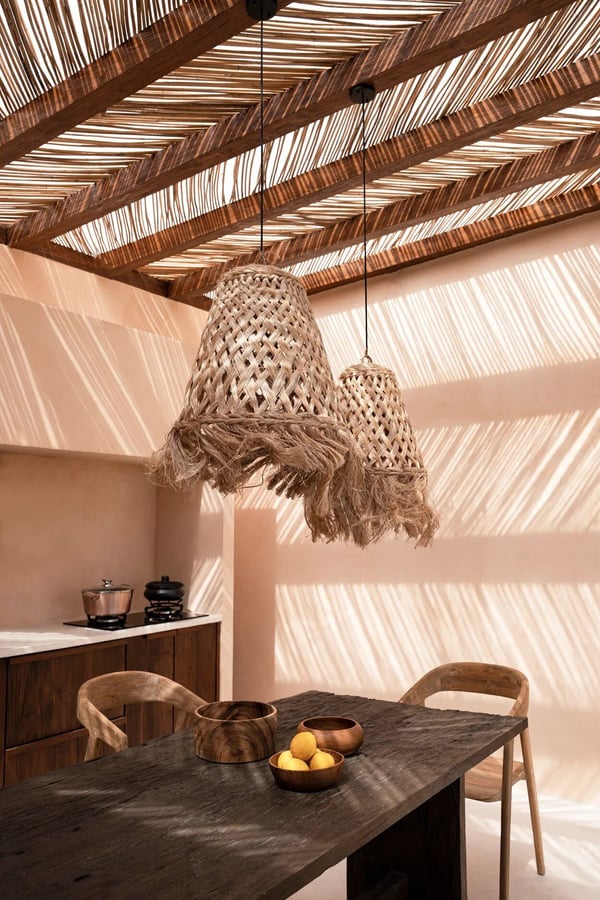 Abaca Jelly Fish Pendel - Naturlig - M