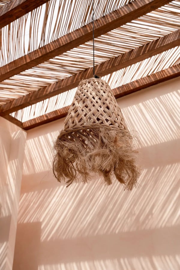 Abaca Jelly Fish Pendel - Naturlig - M
