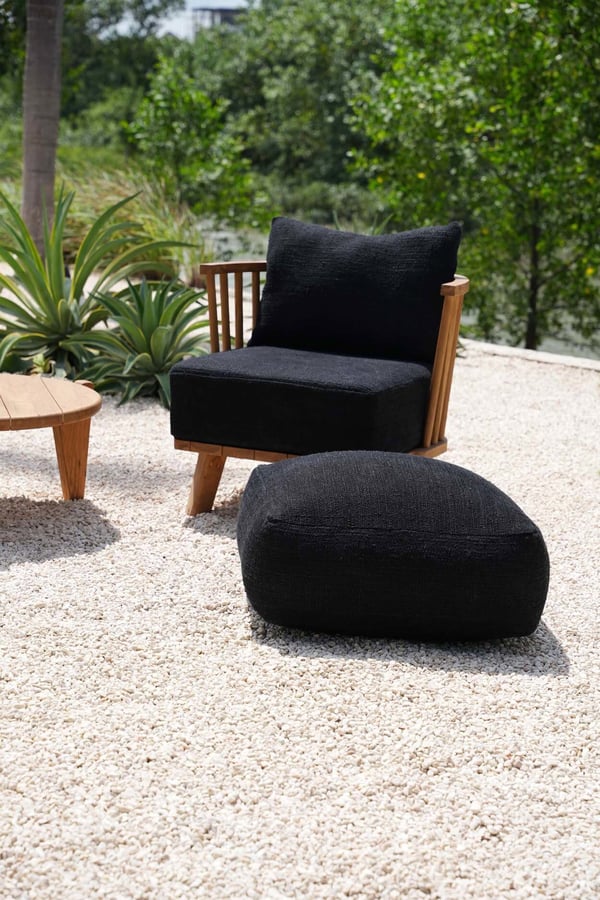 Mukava Pouffe - Musta, 60 x 60 x 25 cm
