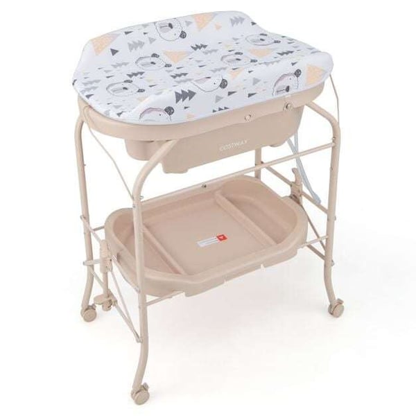 Baby puslebord, 86x50x104 cm, Grå