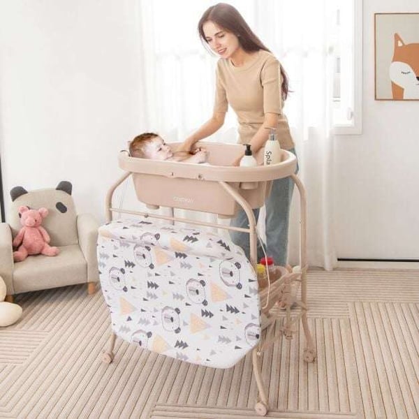 Baby puslebord, 86x50x104 cm, Grå