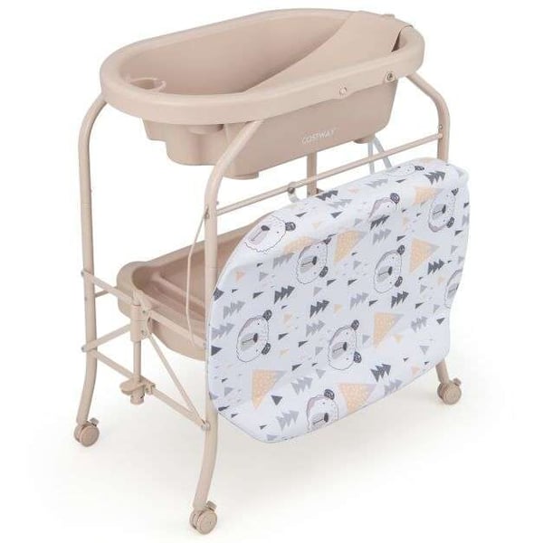 Baby puslebord, 86x50x104 cm, Grå