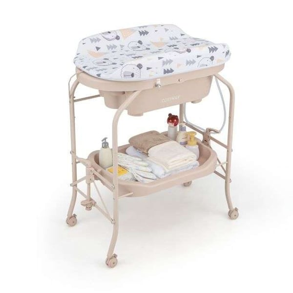 Baby puslebord, 86x50x104 cm, Grå