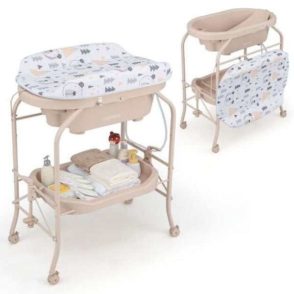 Baby puslebord, 86x50x104 cm, Grå
