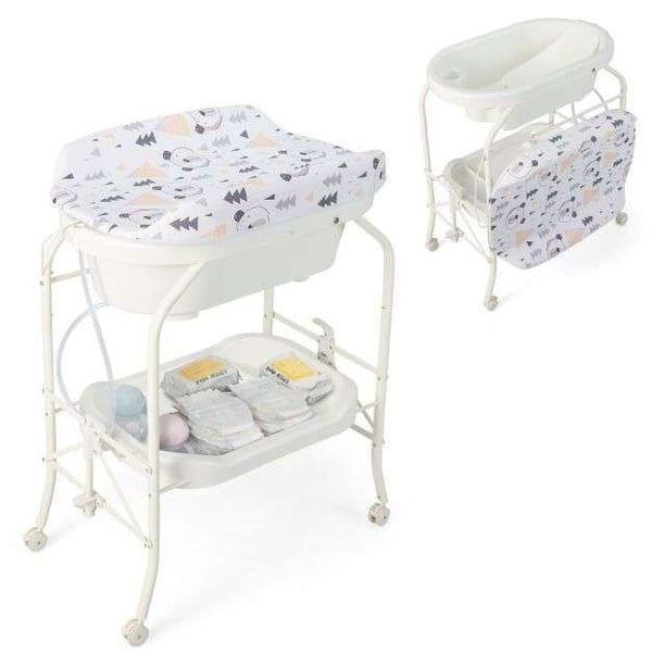 Babyskiftetabel, 86x50x104 cm, Hvid