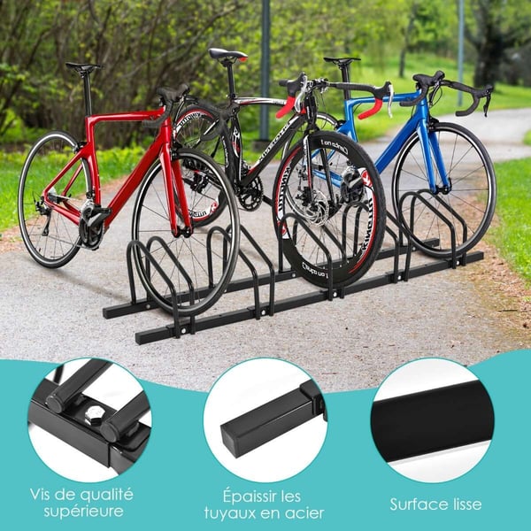 Cykelopbevaringsstativ, 150x32.5x26 cm, Sort/Sølv