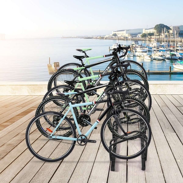 Cykelopbevaringsstativ, 150x32.5x26 cm, Sort/Sølv