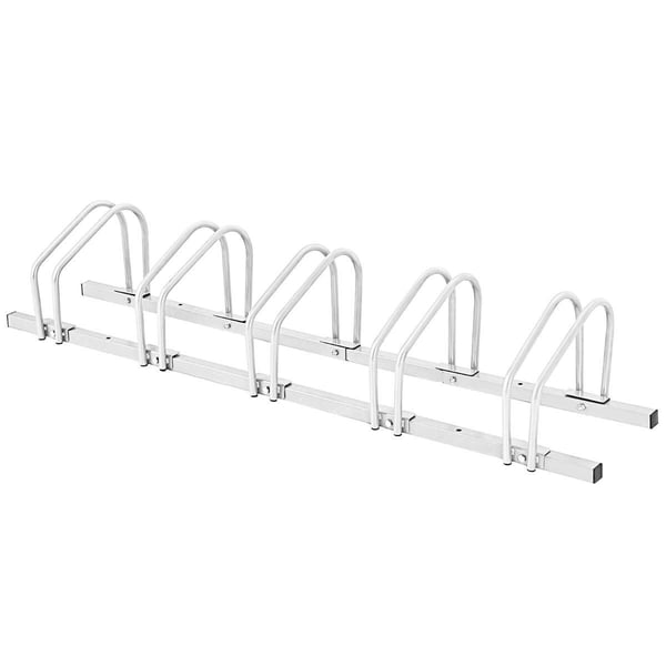 Cykelopbevaringsstativ, 150x32,5x26 cm, Sort/Sølv