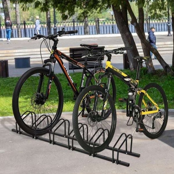 Cykelopbevaringsstativ, 180x32.5x26 cm, Sort/Sølv
