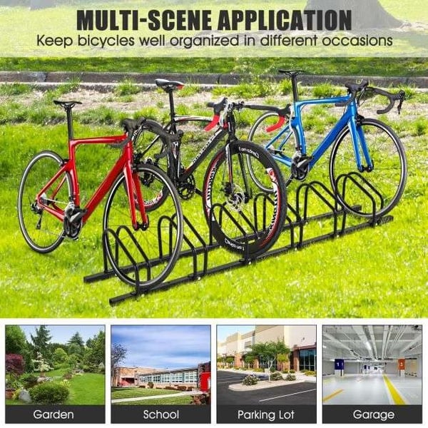 Cykelopbevaringsstativ, 180x32.5x26 cm, Sort/Sølv