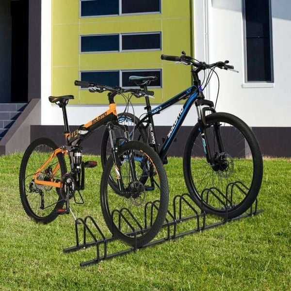 Cykelopbevaringsstativ, 180x32.5x26 cm, Sort/Sølv