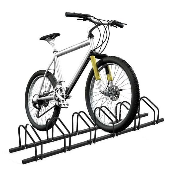 Cykelopbevaringsstativ, 180x32.5x26 cm, Sort/Sølv