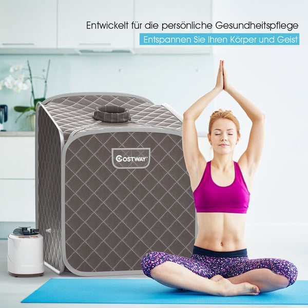 Transportabel Dampsauna Spa, 85x84x106 cm, Sort