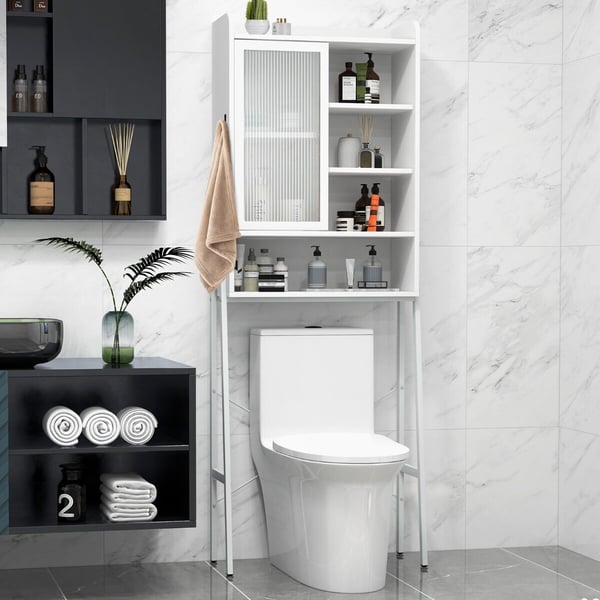 Toiletskab, 63x29x170 cm, Hvid