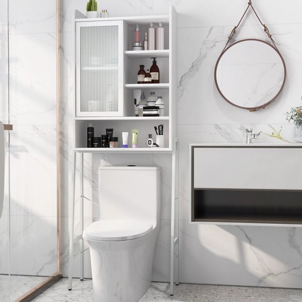 Toiletskab, 63x29x170 cm, Hvid