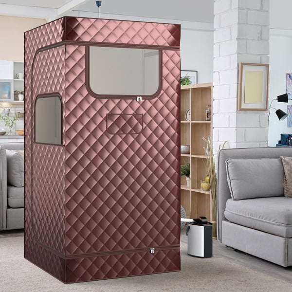 Transportabel Dampsauna, 91x91x183 cm, Sort