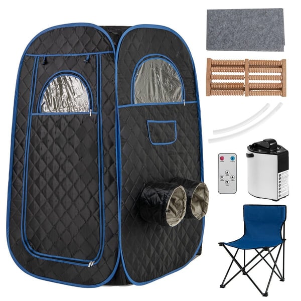 Transportabel dampsauna, 89x89x149 cm, Sort