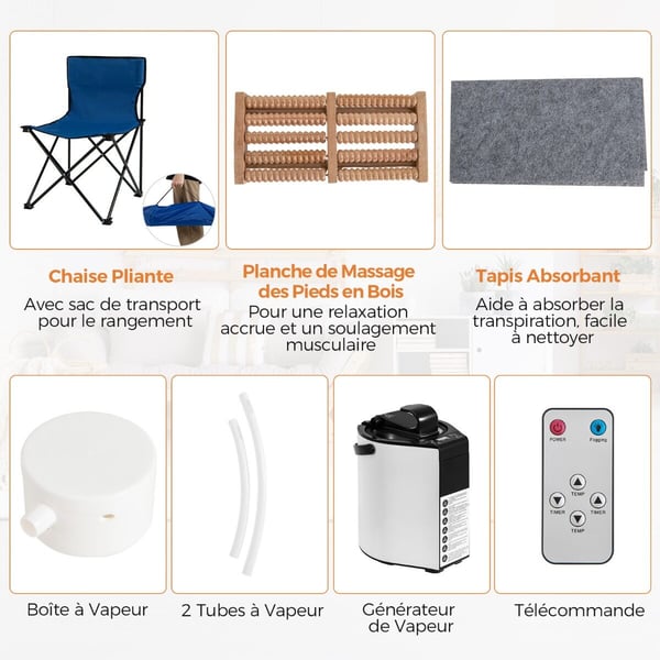 Transportabel dampsauna, 89x89x149 cm, Brun