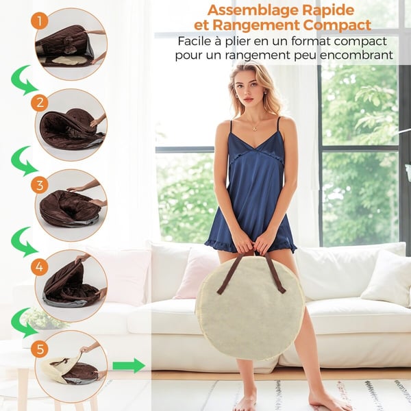 Transportabel dampsauna, 89x89x149 cm, Brun