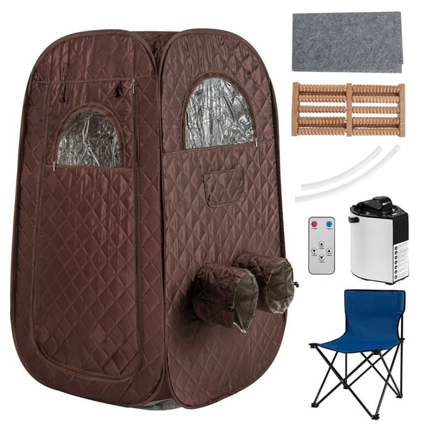 Transportabel dampsauna, 89x89x149 cm, Brun