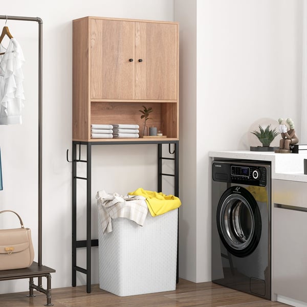 Toiletopbevaringsskab, 23×64×159 cm, Natur