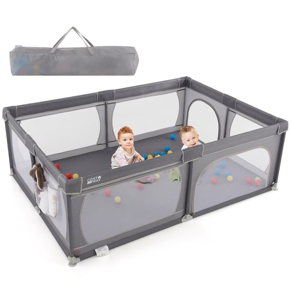 Baby legeplads, 206x147x68,5 cm, Mørkegrå