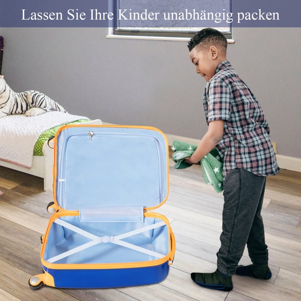 Lasten matkalaukku- ja reppusarja, 33x21,5x51 cm ja 25,5x10x32 cm, sininen