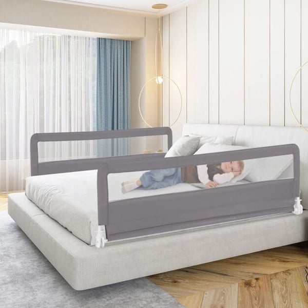 Sengeskinner, Foldbar mesh-sengeskinne med sikkerhedsstropper til småbørn, 180x41x56 cm, lyserød