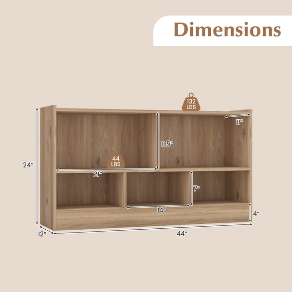 Kirjahylly, 111,8x30,5x61 cm, Beige