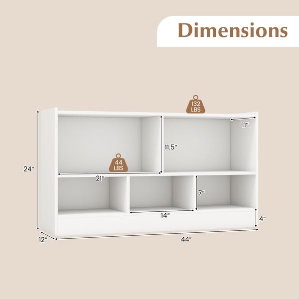 Kirjahylly, 111x30x61,5 cm, Beige