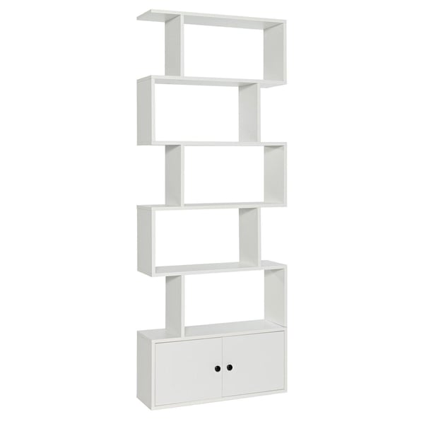 Bogreol med opbevaringsskab, 70x23x183 cm, hvid Bogreol med opbevaringsskab, 70x23x183 cm, hvid