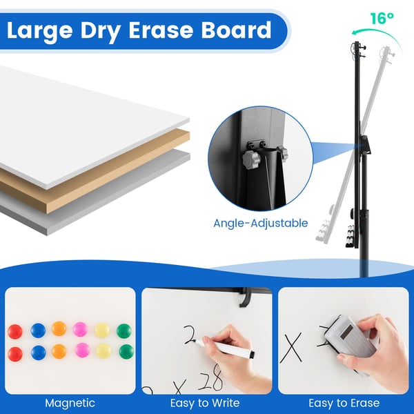 Mobil Whiteboard, 40x26, Sort