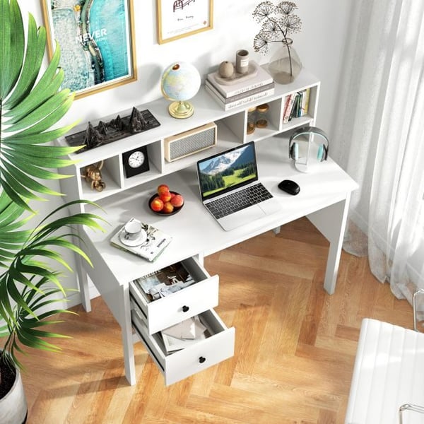 Computer skrivebord, 120x60x110 cm, hvid