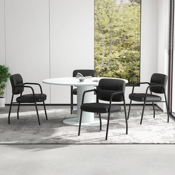 Vastaanottohuoneen vierastuolisarja, verhoiltu, 58,4x55,9x81,3 cm, musta