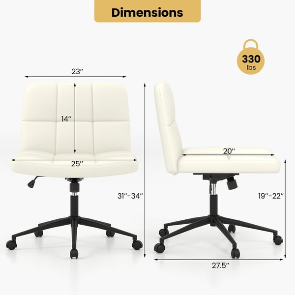 Työpöydän tuoli, korkeussäädettävä ilman käsinojia, 69,9x69,9x78,7-86,4 cm, beige