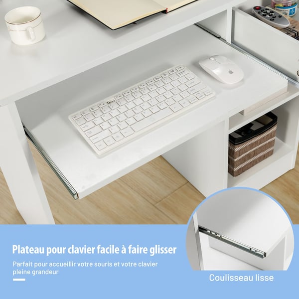 Skrivebord, 105x55x89 cm, Hvid Skrivebord, 105x55x89 cm, Hvid