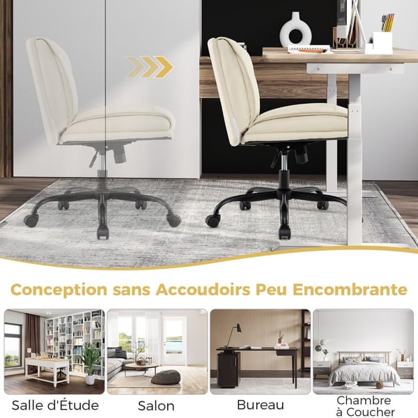 Skrivebordsstol, 72x72x82-90 cm, Beige