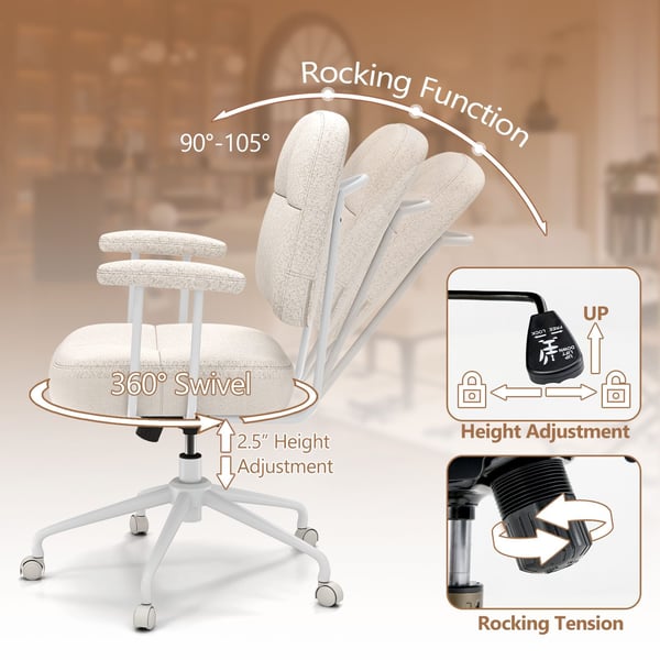 Toimistotuoli, 27x27x38-40.5", Beige