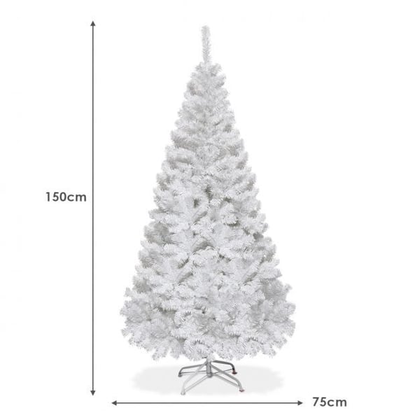 Juletræ, 152 cm, Hvid - materiale: PVC